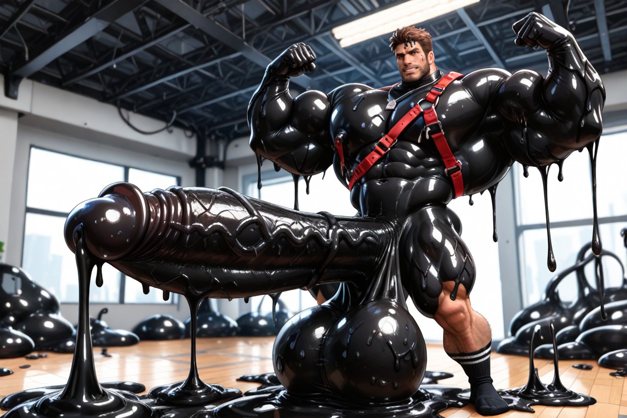 Huge Thick Veiny Cock, Slime Covering Body, Gigantic Hyper Balls AI Gay Porn