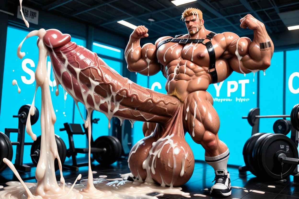 Muscle Bodybuilder, Excessive Cum, Excessive Cum AI Gay Porn