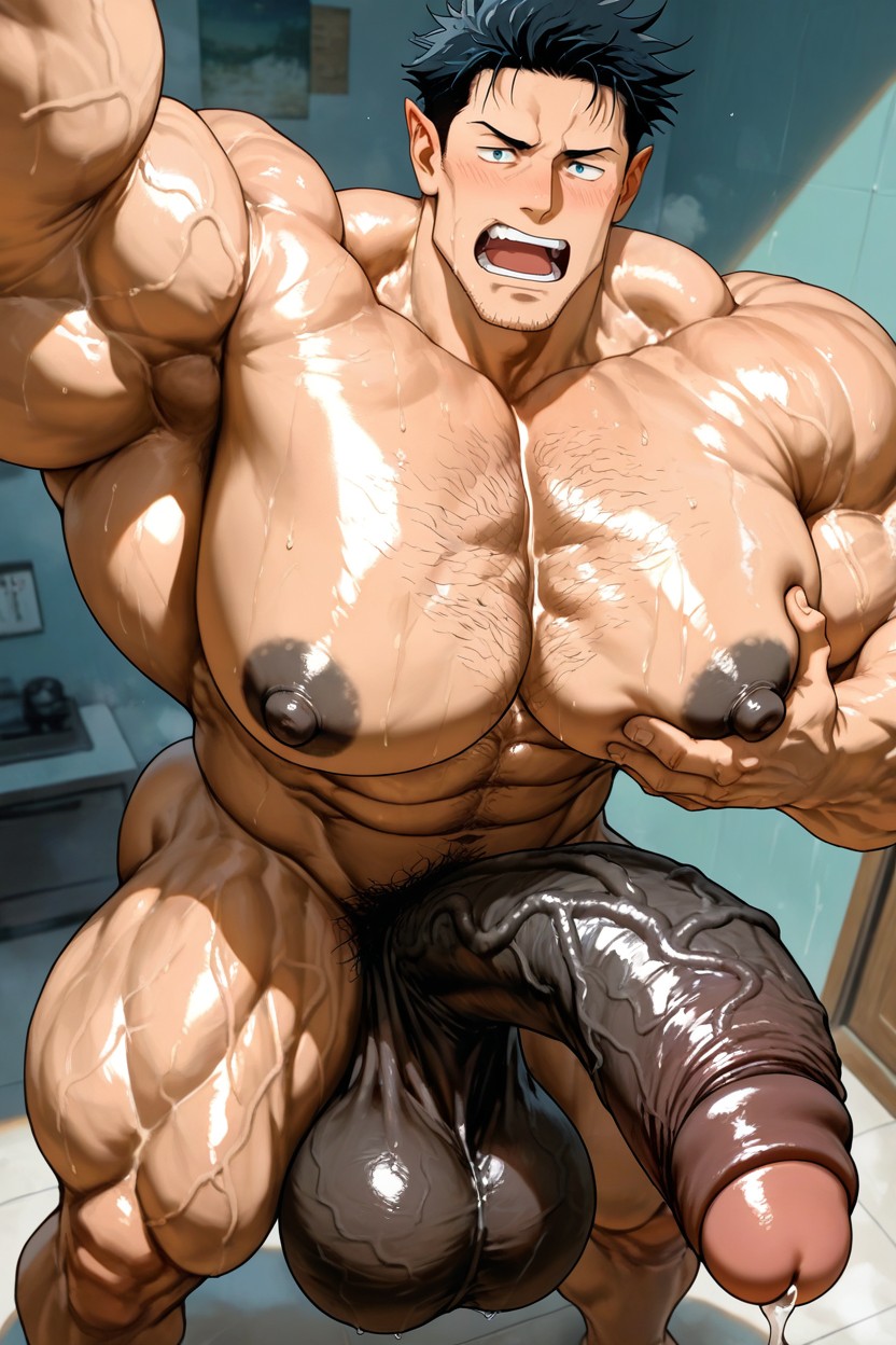 Masculine, Hairy Crotch, Pointy Ears AI Gay Porn
