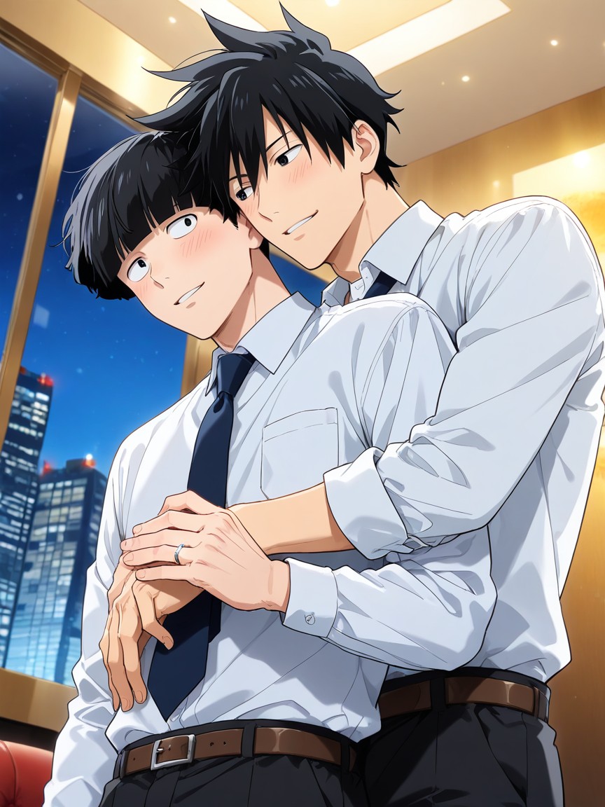 Slight Smile, Night, Japonais Porno IA Gay