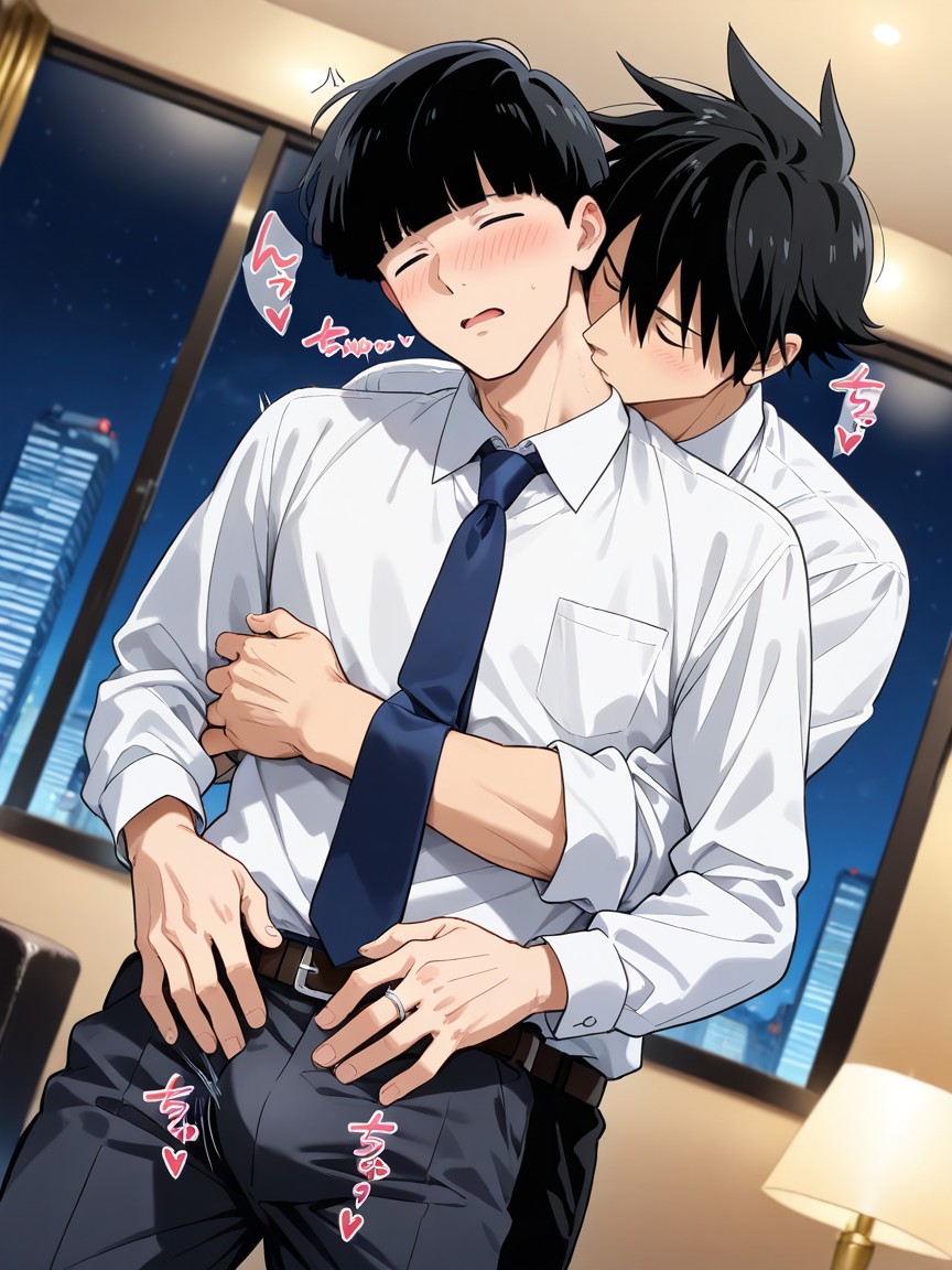 Night, Close Eyes, Hug From Behind AI Gay Porn