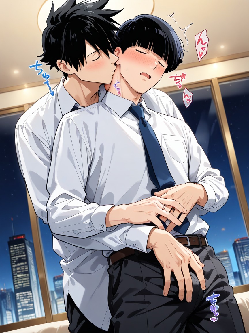 Necktie, Night, Culo Mediano Porno gay IA