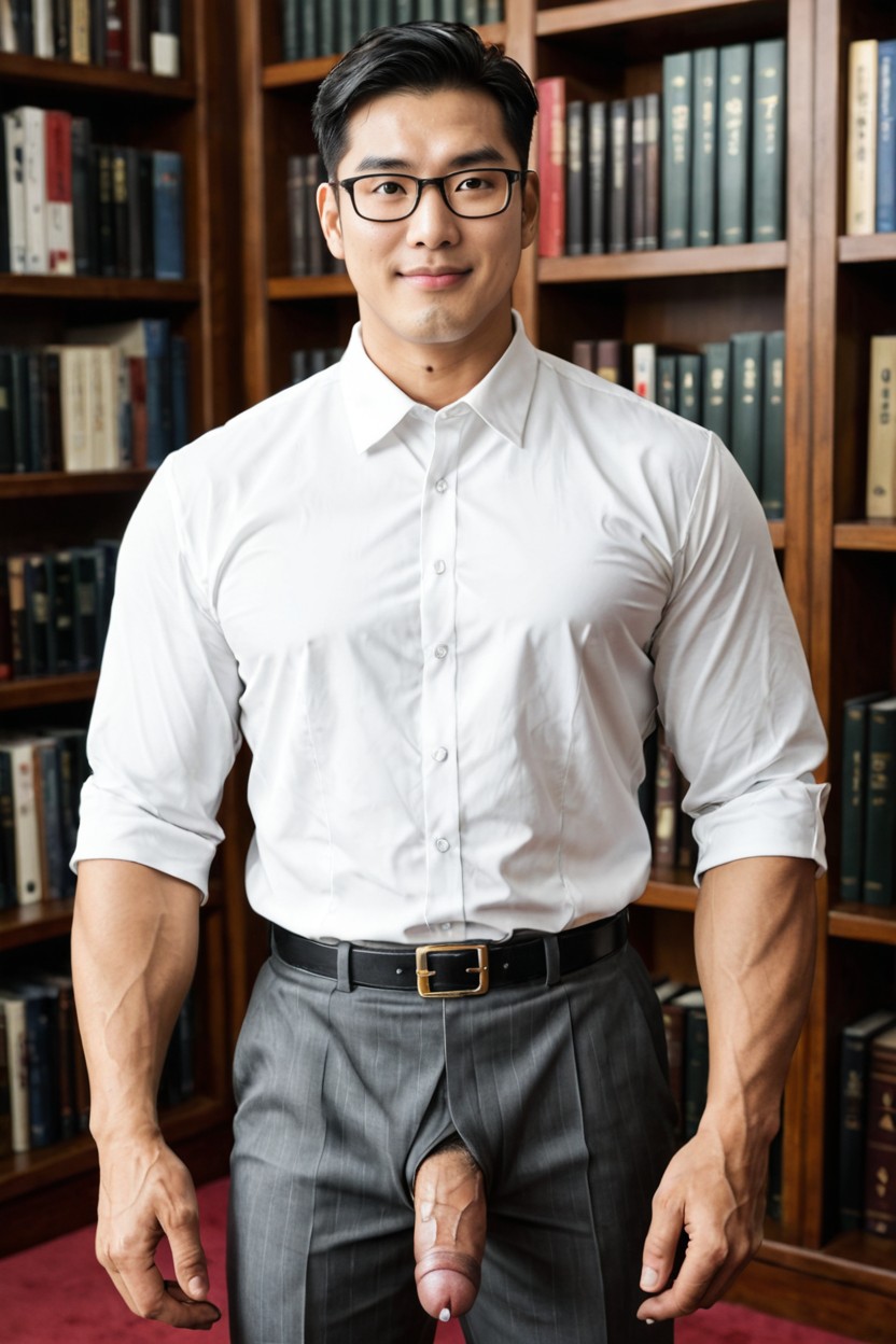 Confident Smirk On His Fair-skinned Face, 20+, Clean Hairline AI Gay Porn