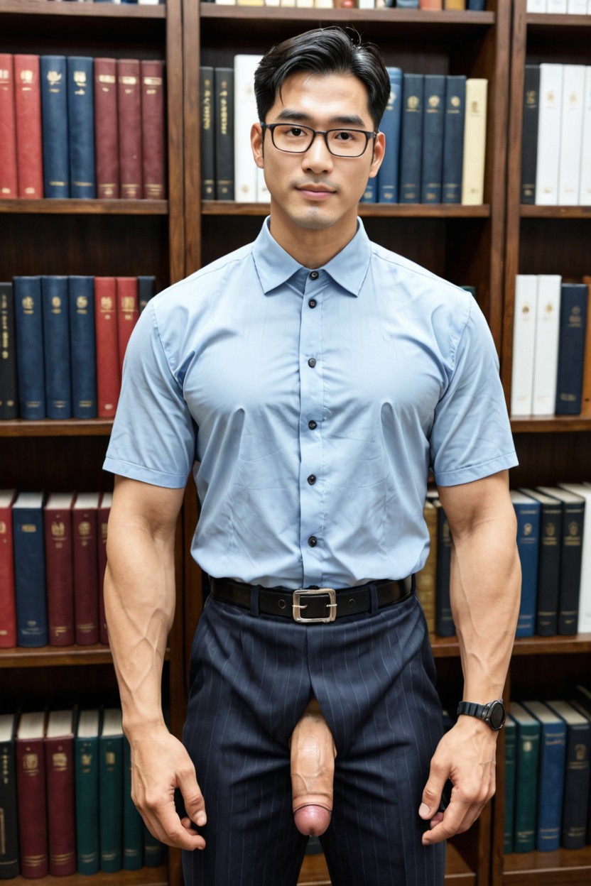 Standing Confidently, Thick Arms, Front View AI Gay Porn