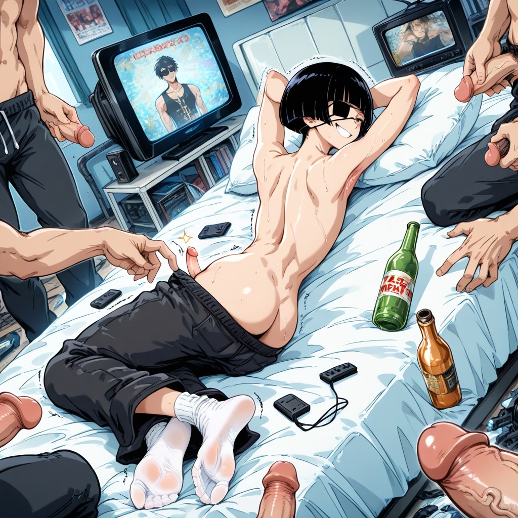 Raichyo Art Style, Rear View, Micropenis AI Gay Porn