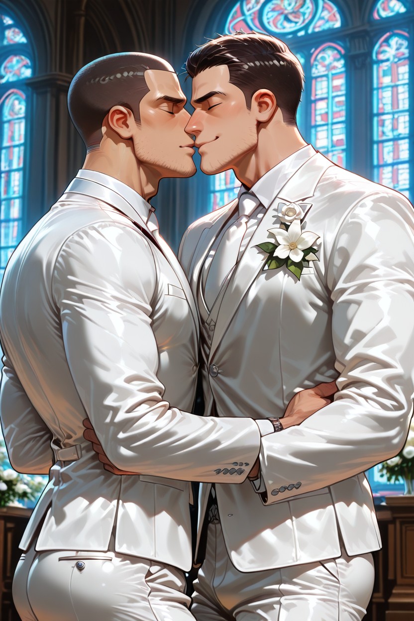 Middle-aged Man, Manly Face, Japanese Guy AI Gay Porn