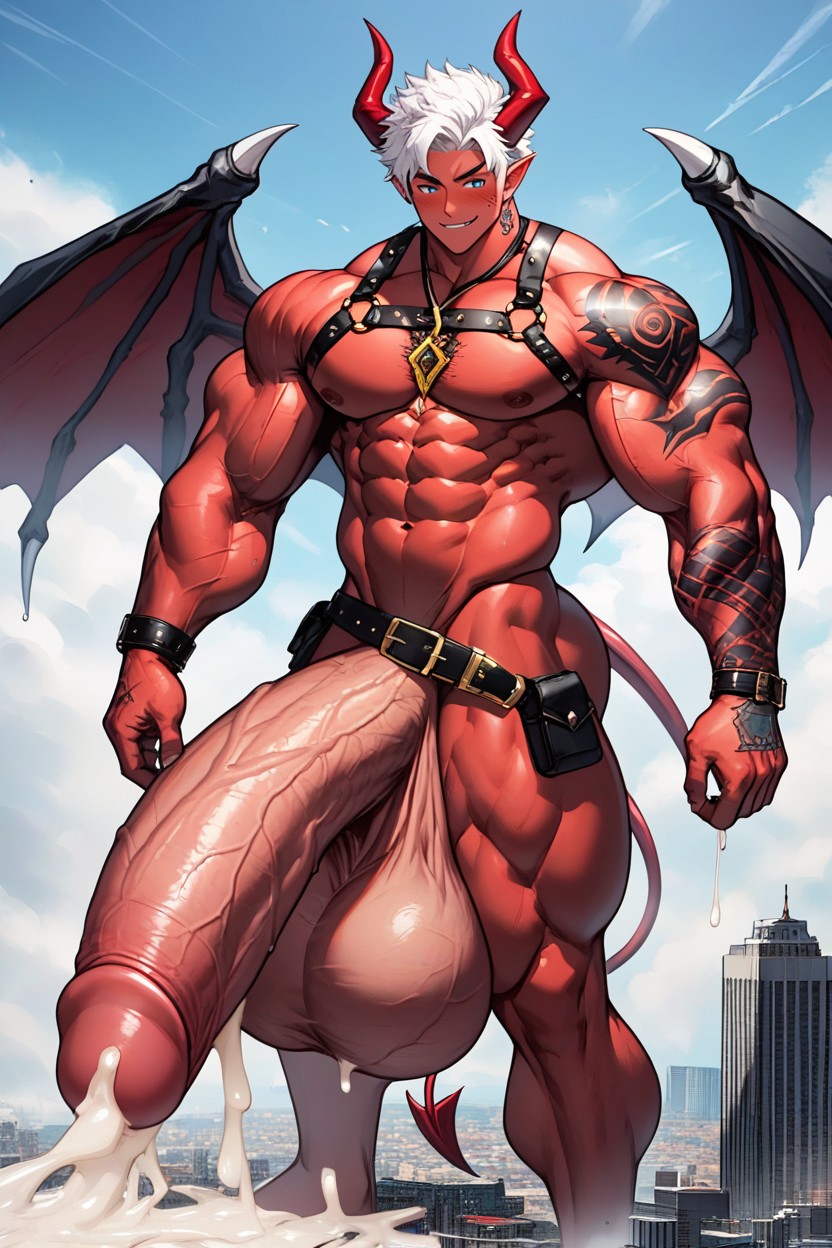 Tall, Red Skin, Hyper Balls Porno gay IA