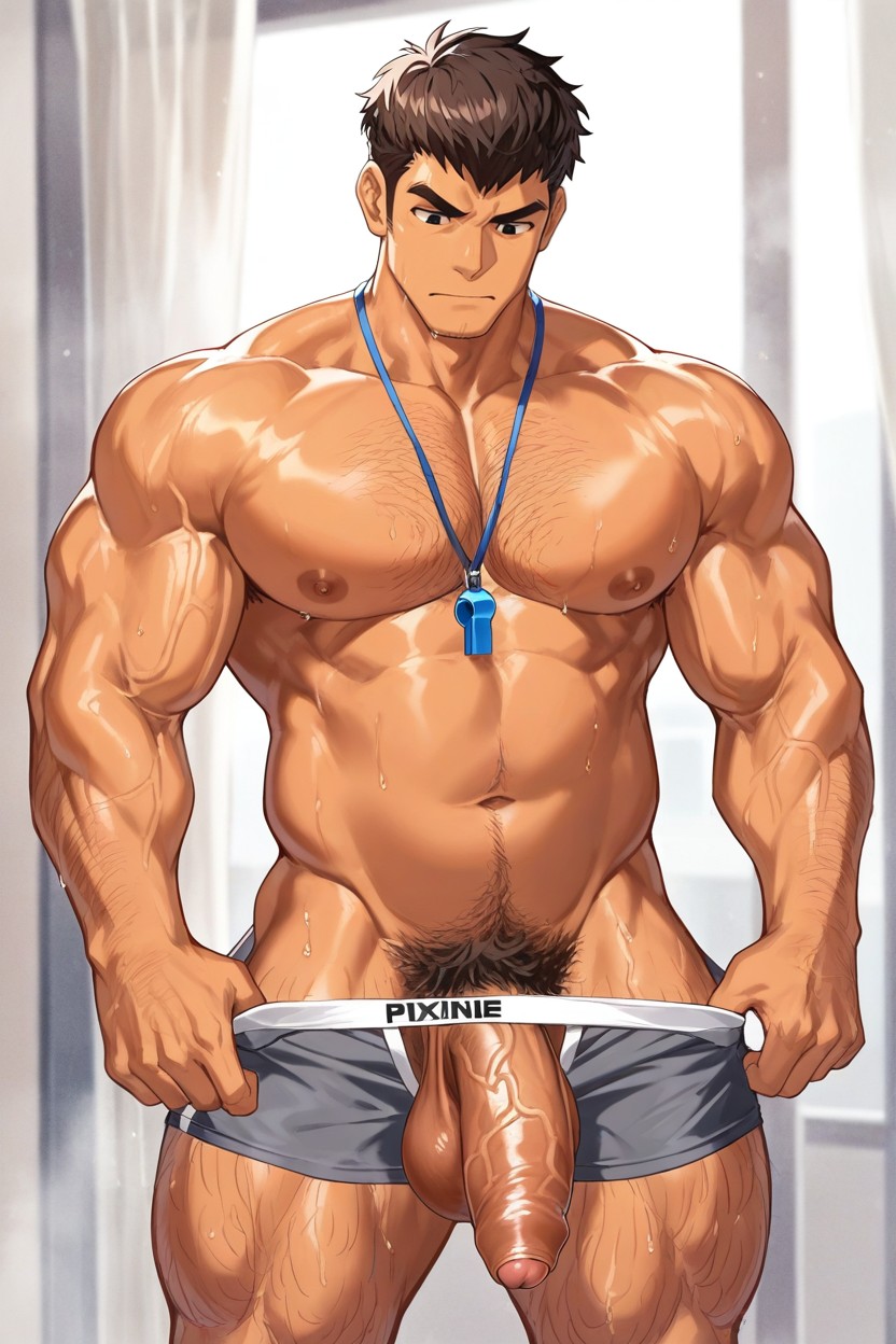 Big Testicles, Tan Skin, Very Thick Penis AI Gay Porn