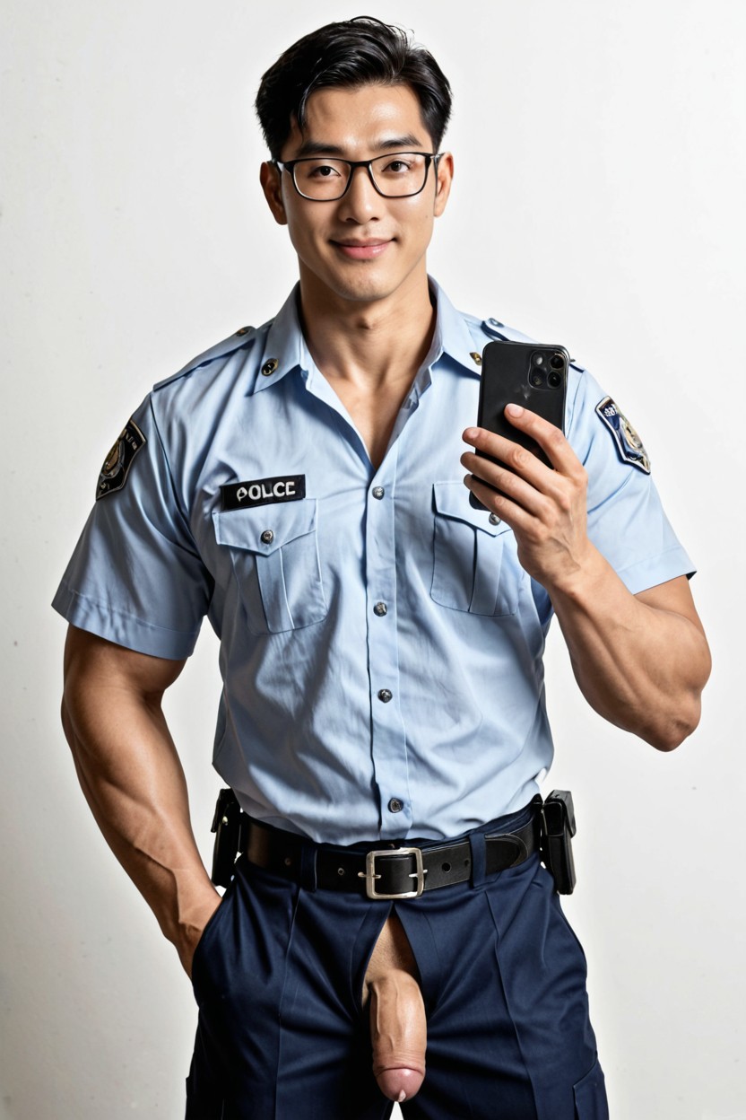 Symmetrical Chest Pockets, Front View, Soft Even Studio Lighting AI Gay Porn