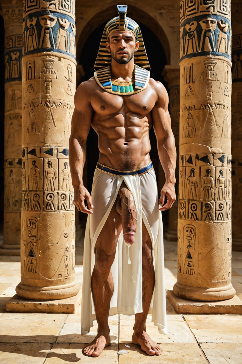 Cairo (pyramids), Strong Eyebrows, Front View AI Gay Porn
