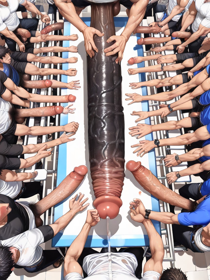 Absurdly Surreal Oversized Hyper Cock, Full Body Visible, Only Men AI Gay Porn