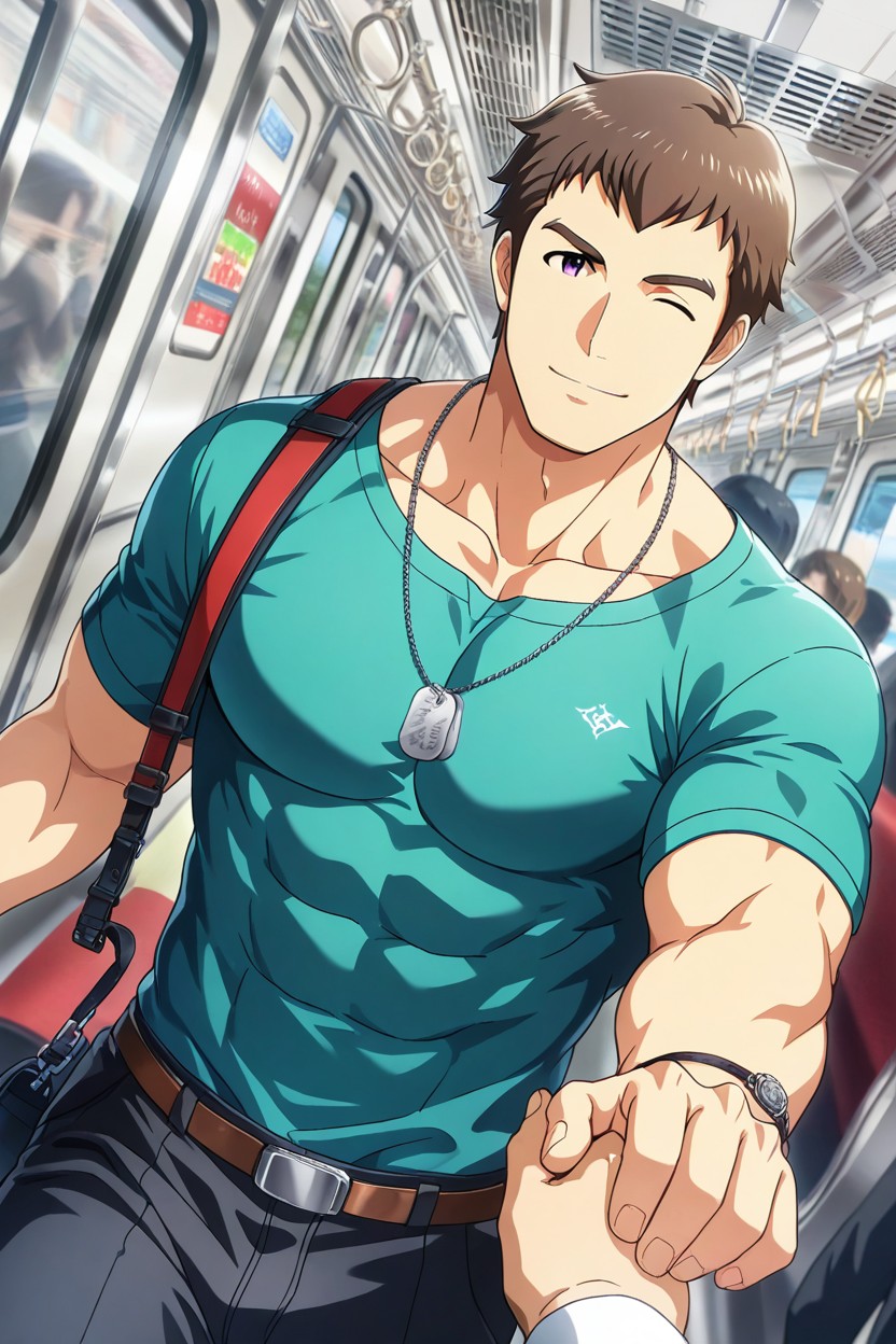 Relax, Large Pectorals, Clean-shaven AI Gay Porn