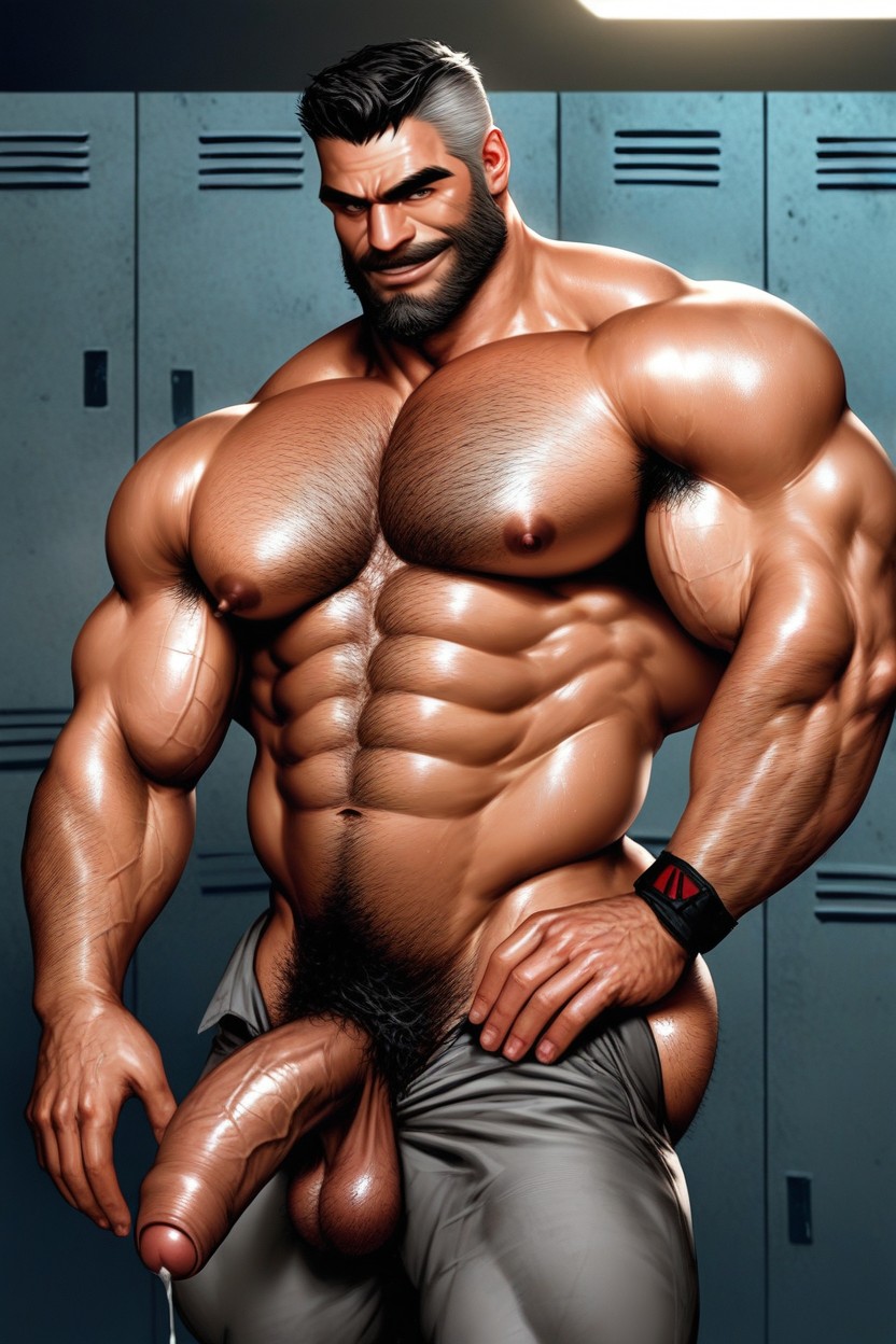 Black Hair, Arms Crossed, Very Wide Chest AI Gay Porn