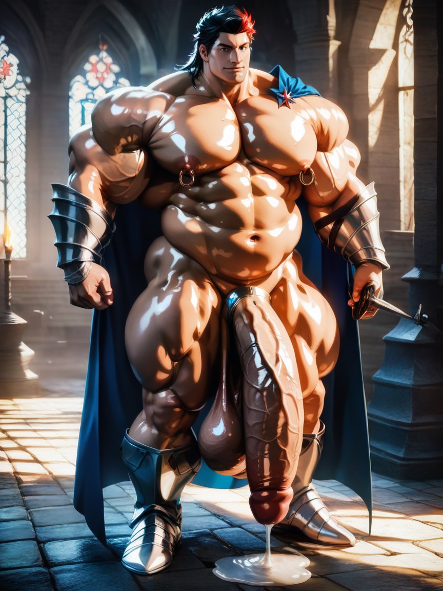 Dungeon, Nipple Rings, Extremely Lengthy Penis Shaft AI Gay Porn