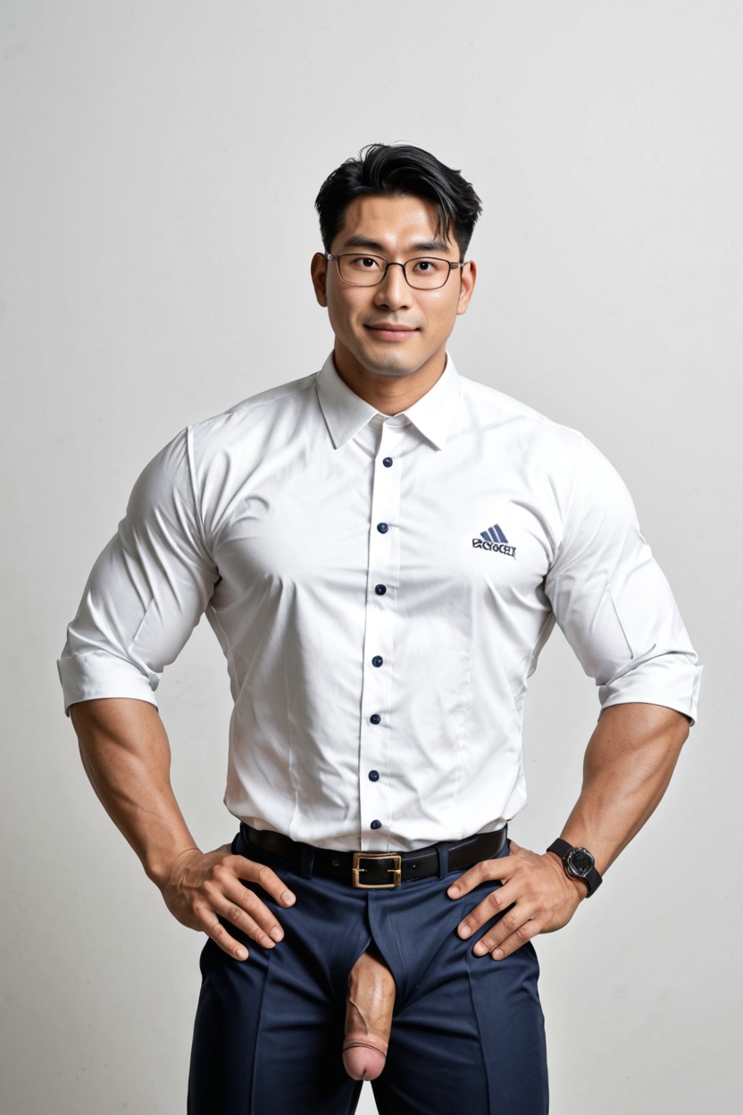 20+, Extremely Muscular, Classic Polo Collar Porno gay IA