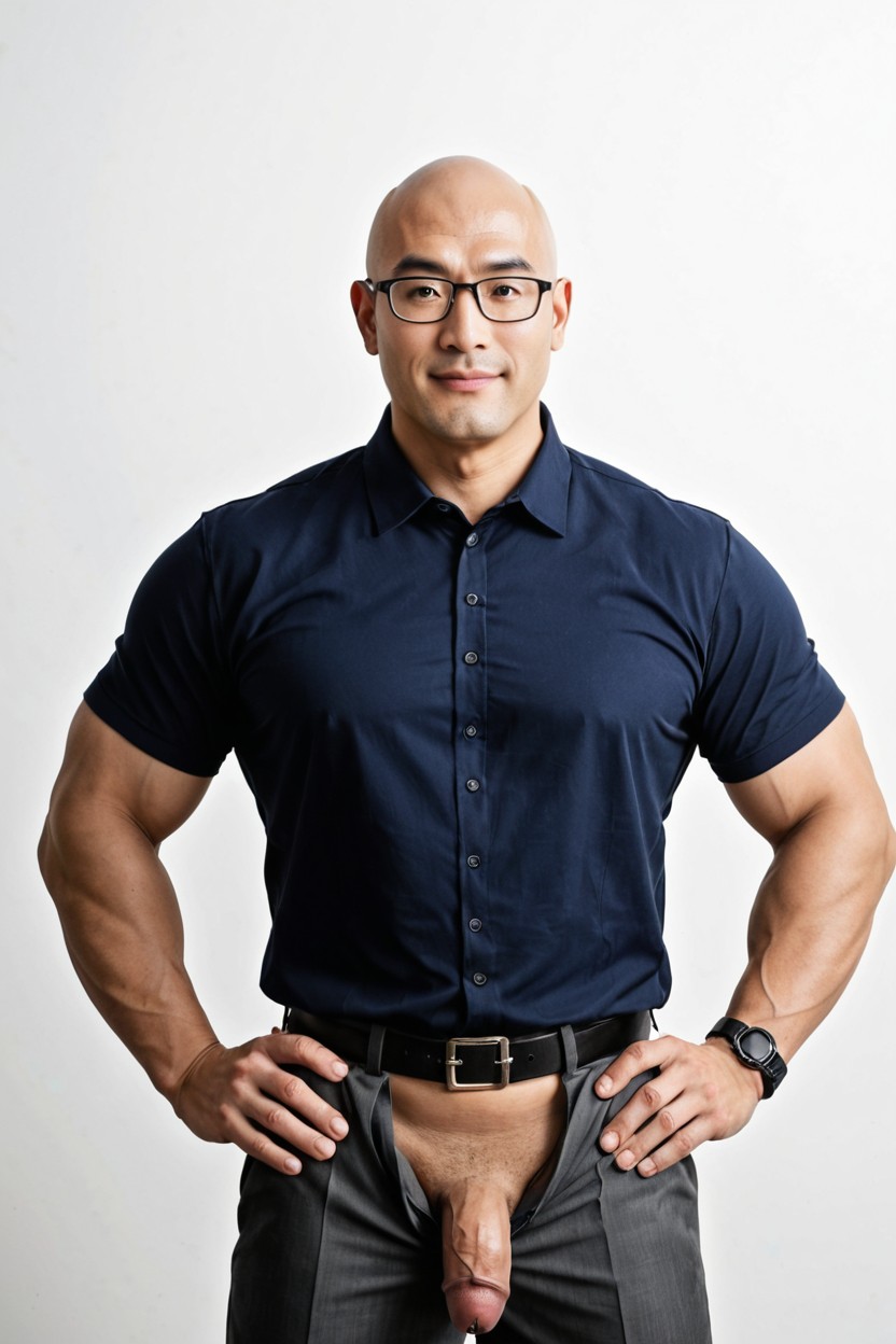 Muscular Masculine Physique, Flaccid Penis, 20+ Porno gay IA