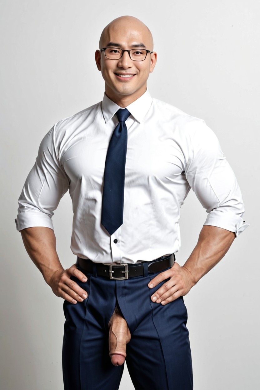 Muscles, Well-built Body, Only The Model And Plain White Background Porno gay IA