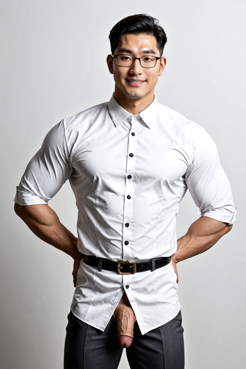 Bodybuilder Physique, Waistband Securely Closed, Tall Porno gay IA