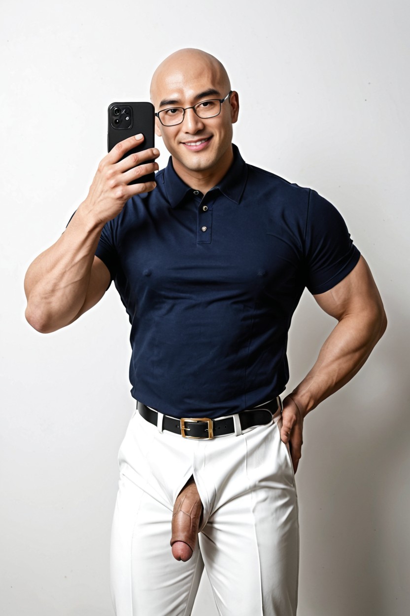 Imposing Presence, Sleeves Neatly Fitted Around The Upper Arms, An Extremely Korean Man AI Gay Porn