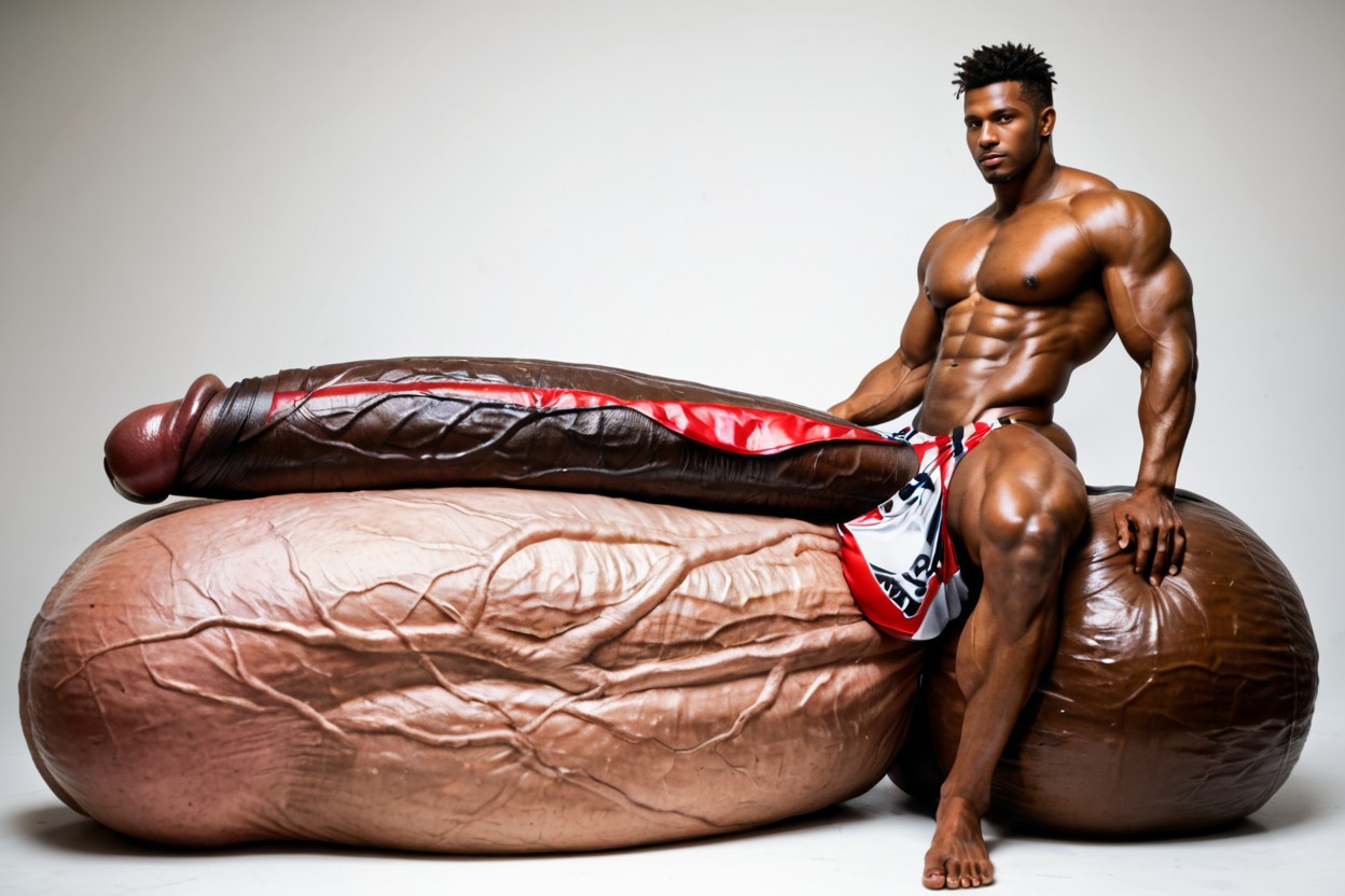 Waist Shot, Oversized Hyper Gigantic Balls, Africana Porno gay IA