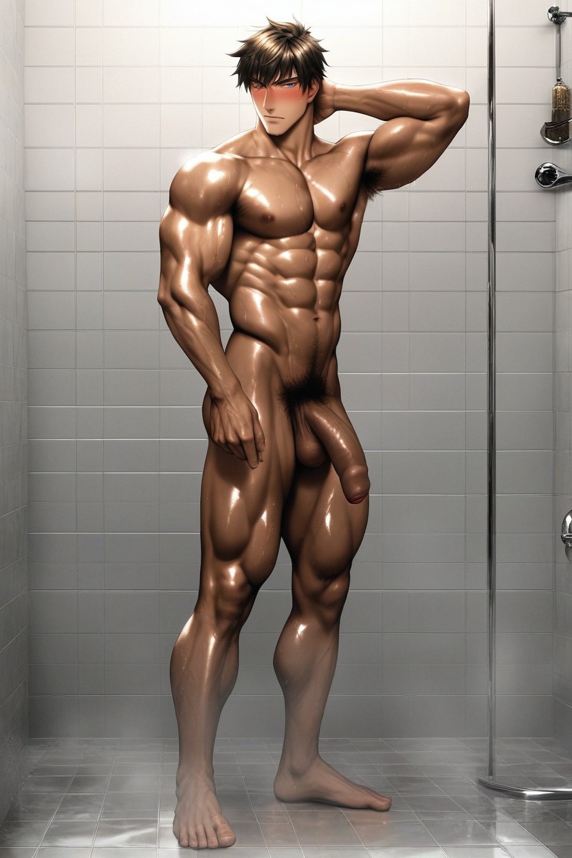 Side View, Sweaty, Blue Eyes AI Gay Porn