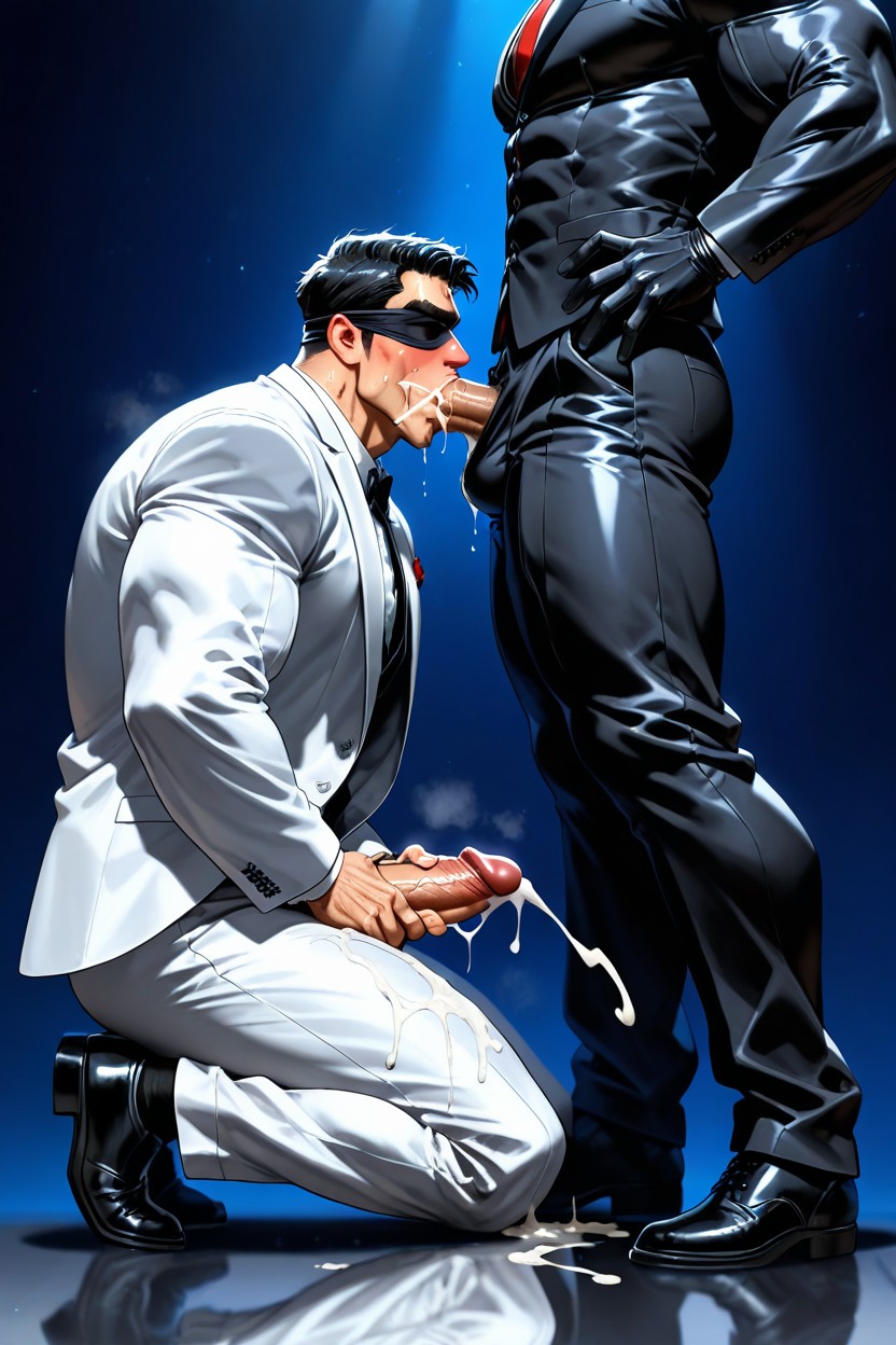 Close Eyes, Large, Night AI Gay Porn