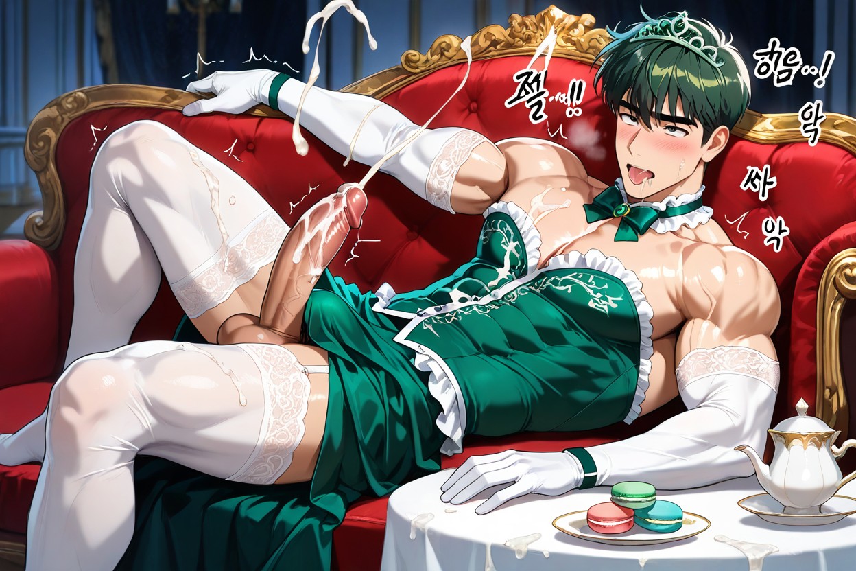 Green Tiara, Short Length, Horny AI Gay Porn