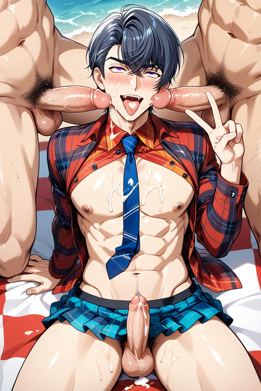 Blushing, Ropa Abierta, Feliz Porno gay IA