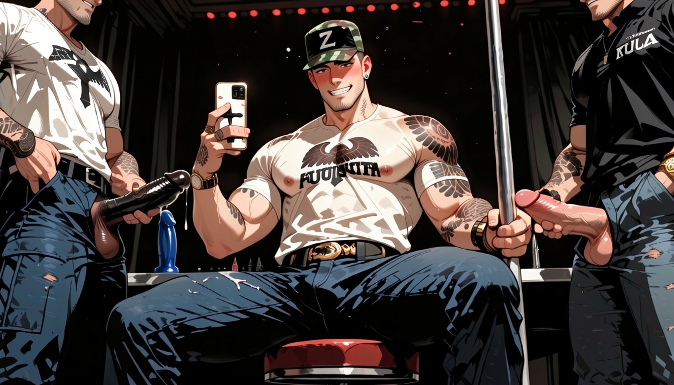 Not Bulky, Camo Cap, Military AI Gay Porn