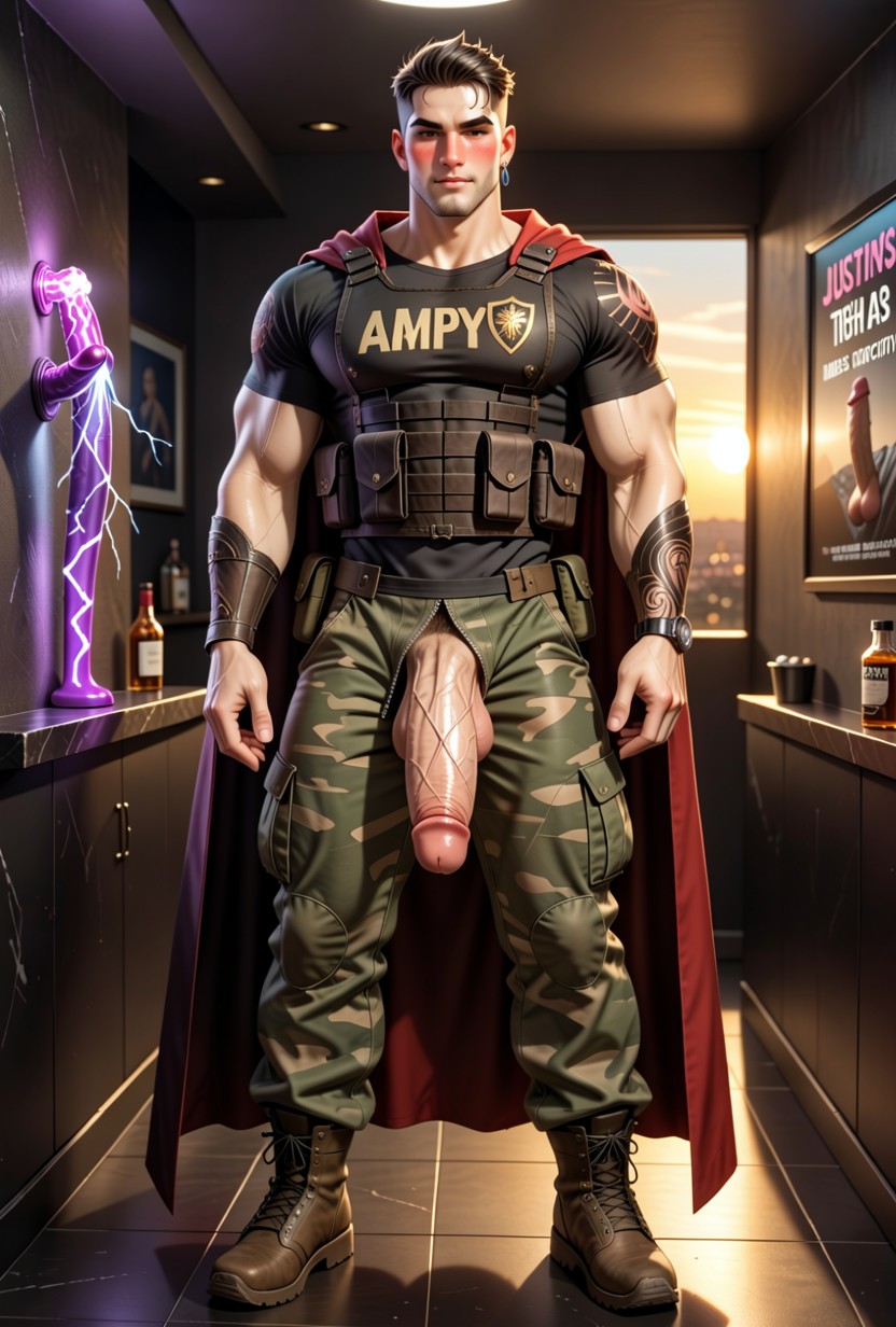 Tattoos, God Of War As Vip Rentman, Fire Powers AI Gay Porn