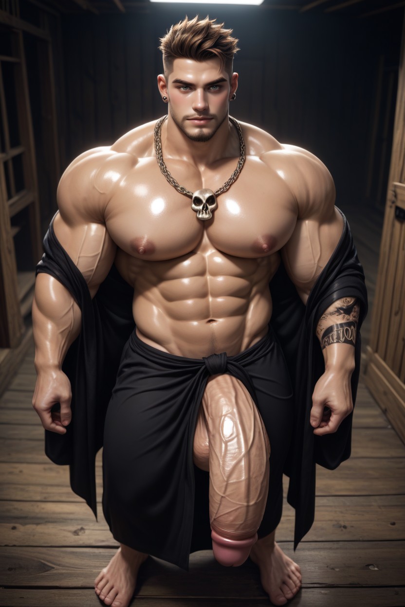 Hyper Huge Feet, Blushing, Heavy Pecs Porno gay IA