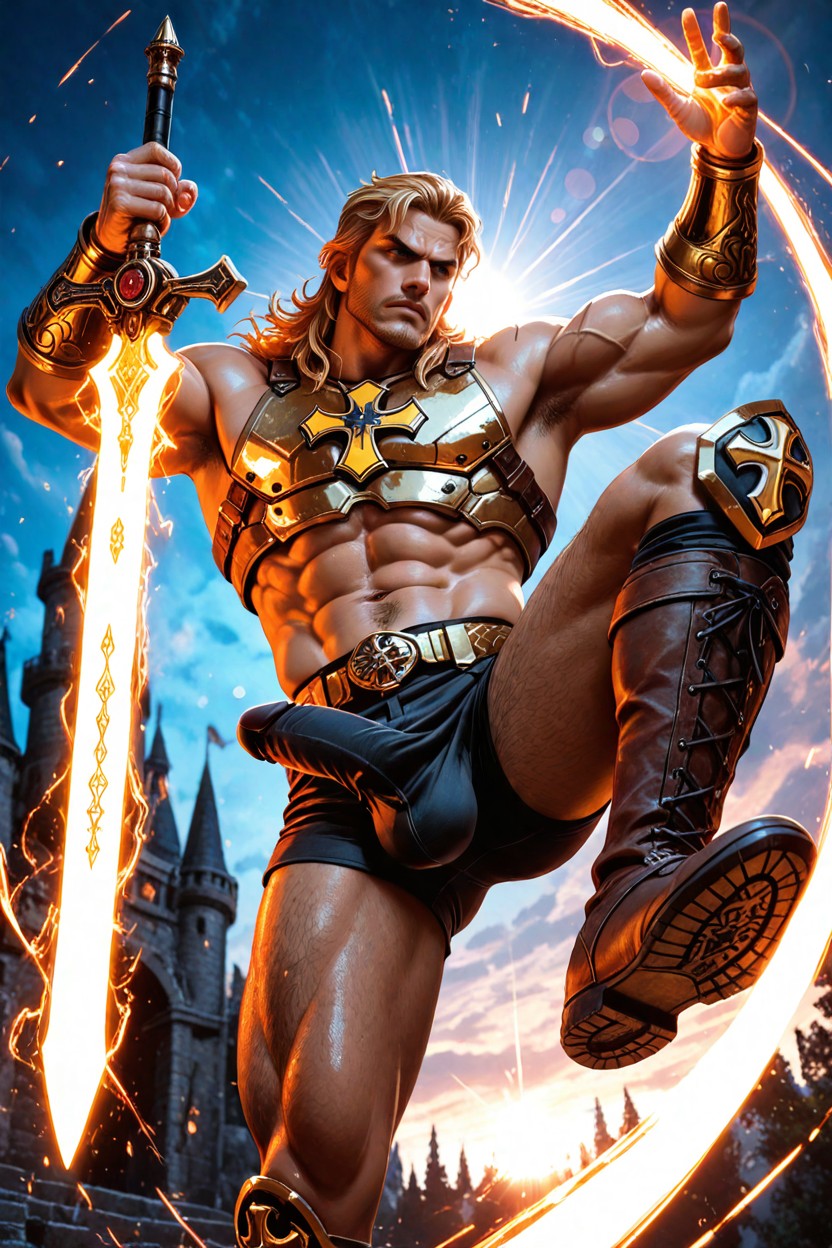 Cinematic Lighting, Pubic Hair, Castle Grayskull In The Background AI Gay Porn