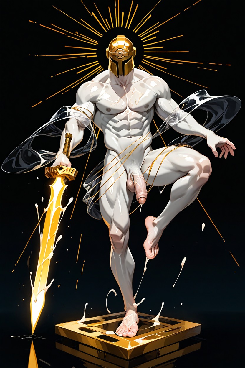 Pale Skin, Bright Sun, Black Background AI Gay Porn
