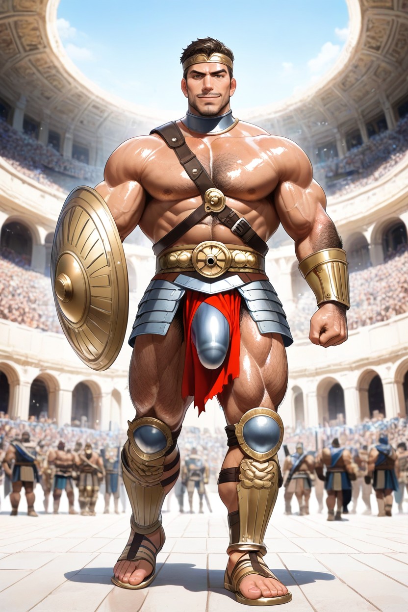 People, Oversized Muscles, Extremely Pubic Hair AI Gay Porn