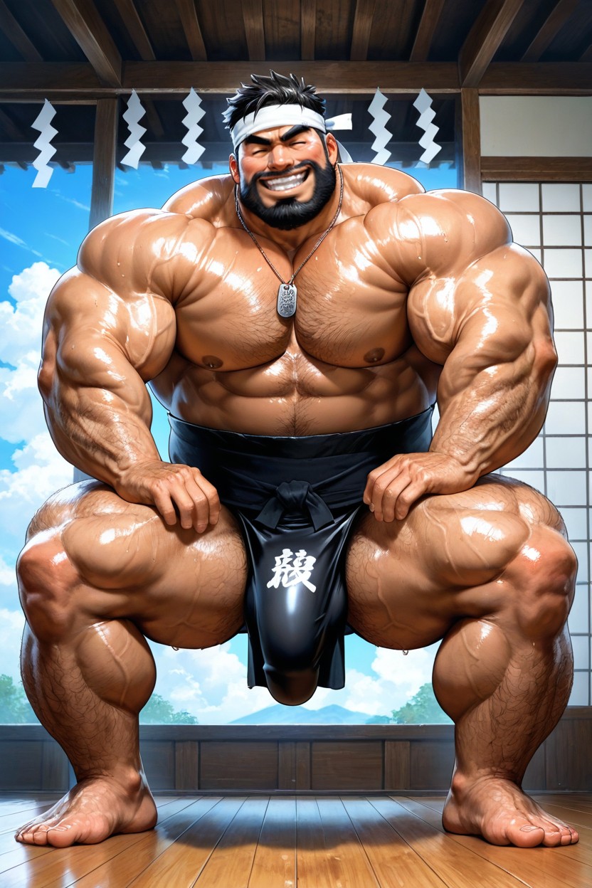 Deep Defined Chest, Hunk Muscular Body, Hanging Paper Streamers AI Gay Porn