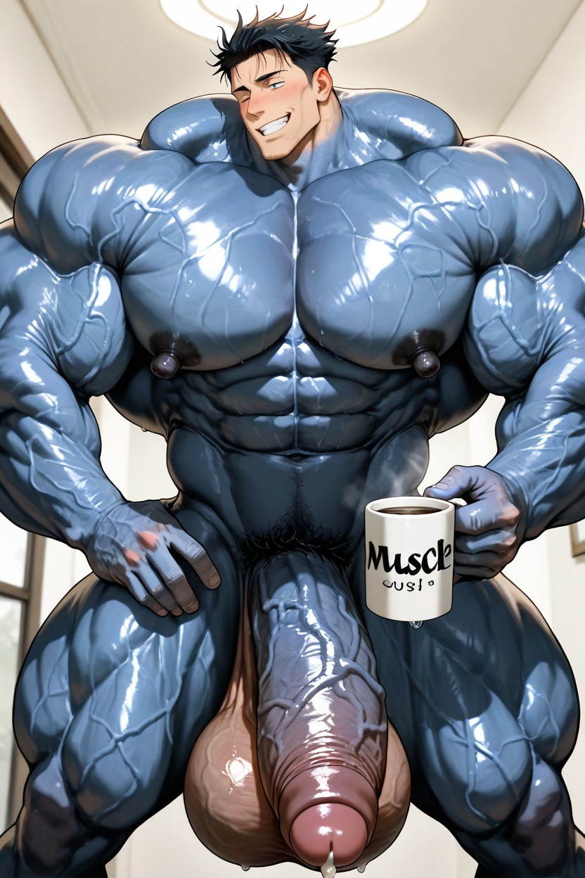 Hairy Derierre, Gigantic Long Penis, Sculpted Neck AI Gay Porn