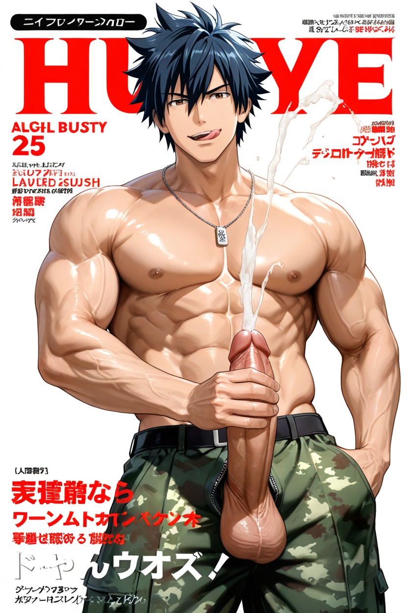 Head-to-thigh Framing, Smug Expression, Licking Lips AI Gay Porn