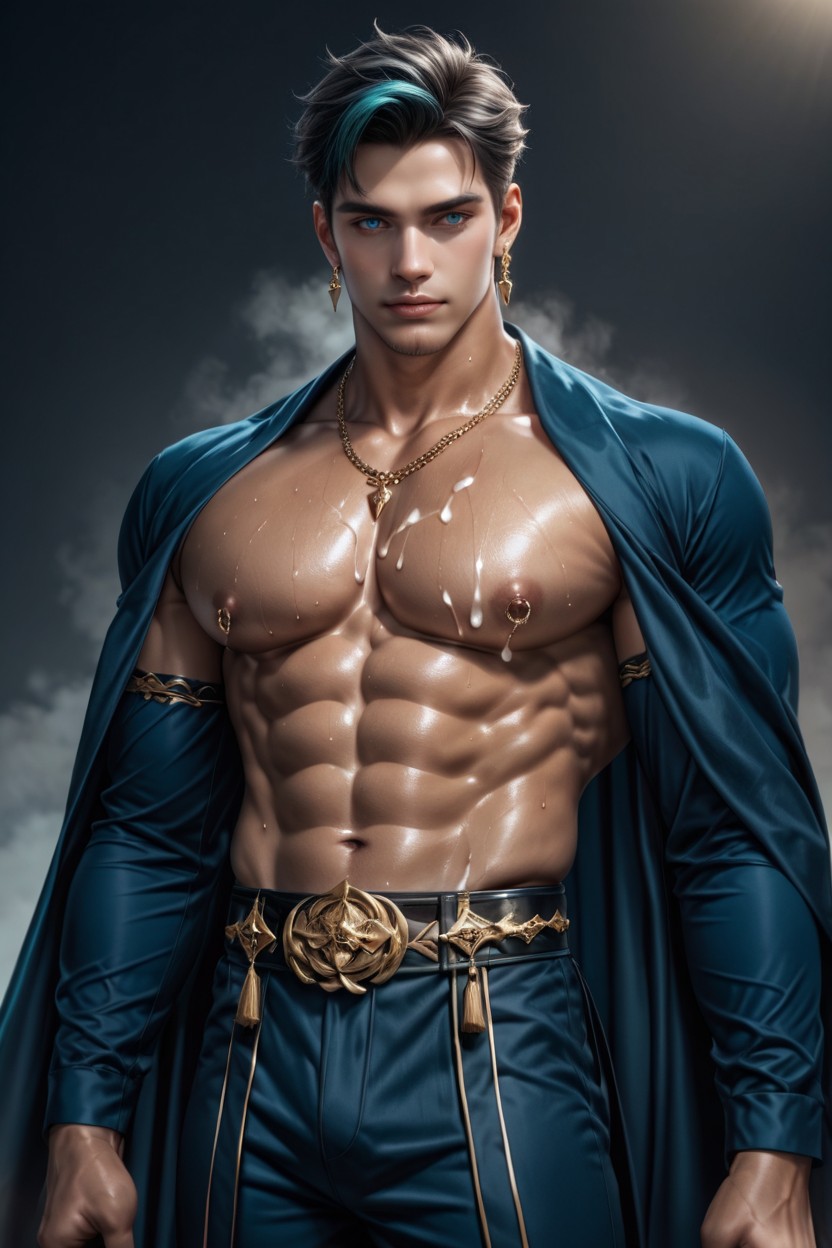 Let Him Naked Sweaty, With A Huge Enormous Dick Dripping Cum AI Gay Porn