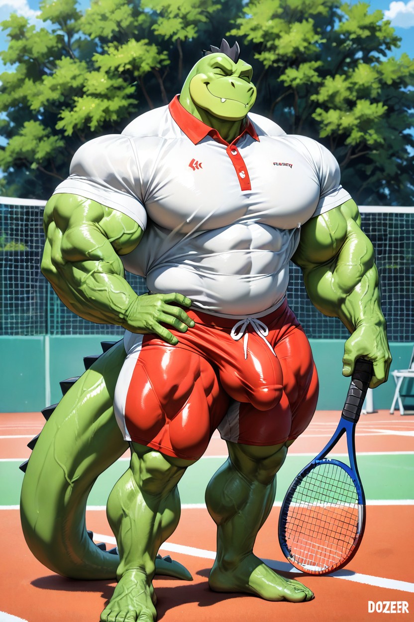 Green Skin, Strong Arms, No Eyebrows Porno gay IA