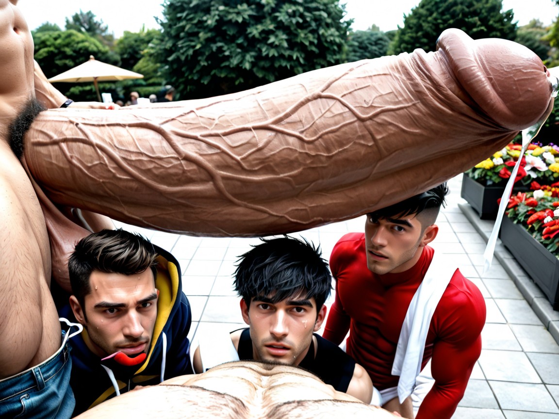 Outdoors, Surreal Absurd Impossible Gigantic Cock Size, Cock Swordfight Porno gay IA