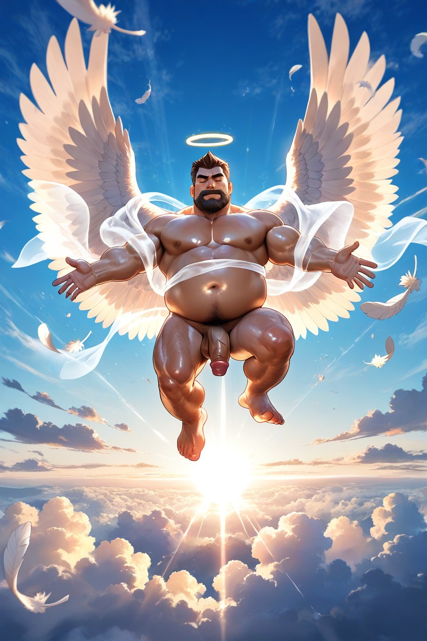Wind, Big Penis, Serene Expression AI Gay Porn