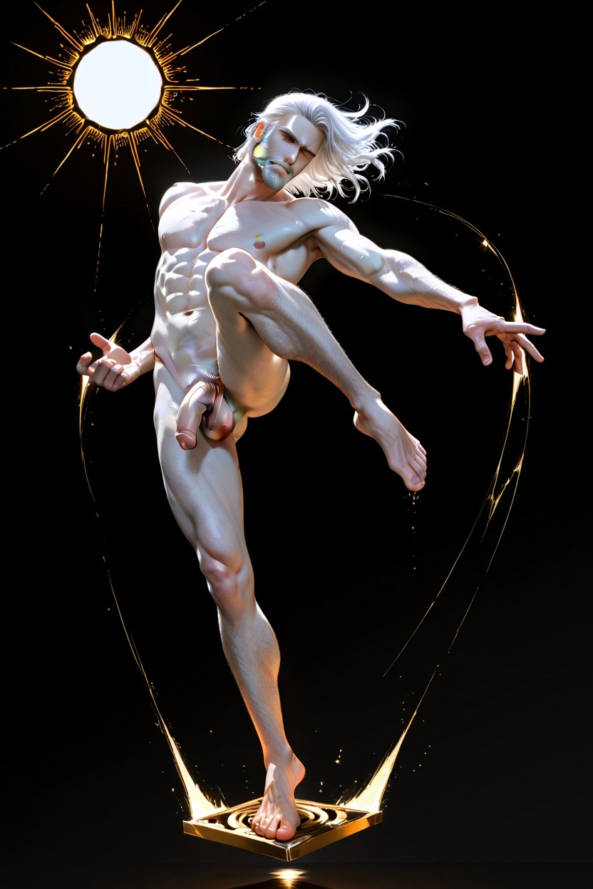 Solo, Long White Hair, Levitating AI Gay Porn