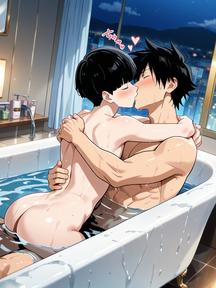 Luxury Bathroom, Uncensored, Kissing Porno gay IA