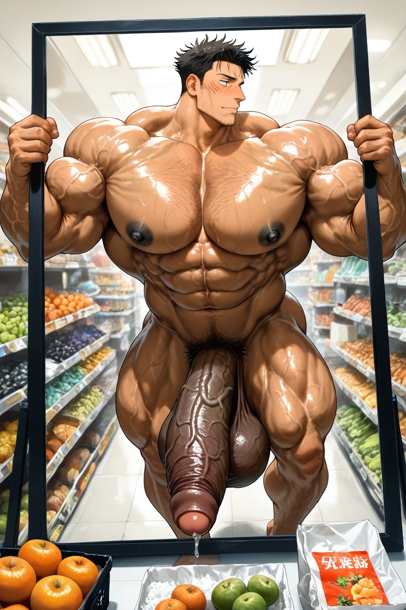 Big Muscles, Culo De Burbuja, Vista Frontal Porno gay IA