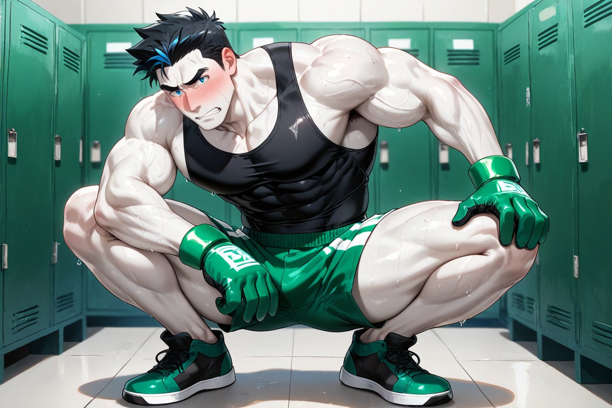 Cute, Thick Thighs, Embarrassed AI Gay Porn