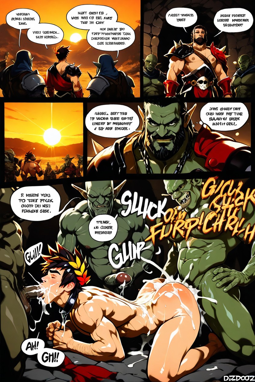 Cum From The Mouth, Blowjob, Goblins Fucking A Man AI Gay Porn