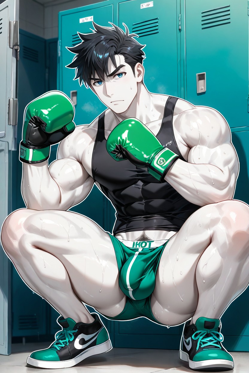Pubic Hair, Muscular, Sweaty AI Gay Porn