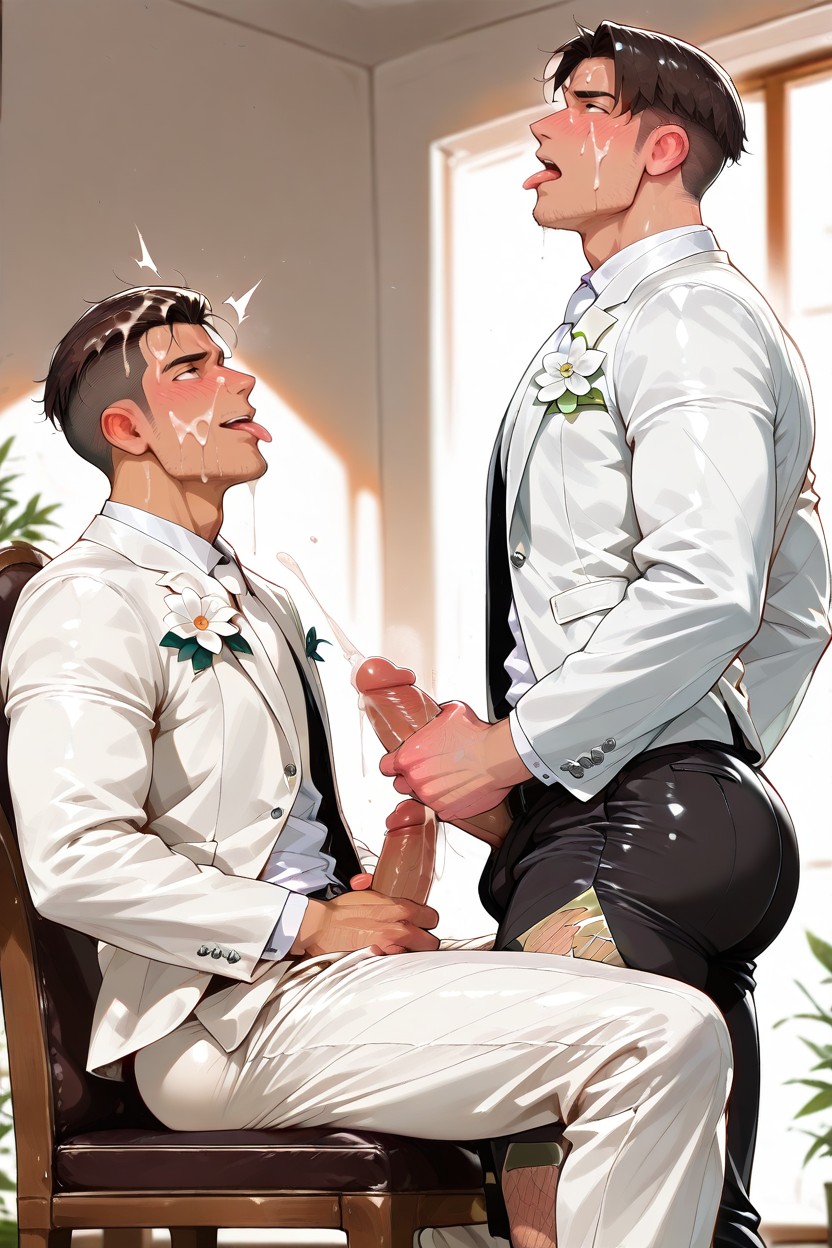 Medium, Guy, Masturbating AI Gay Porn