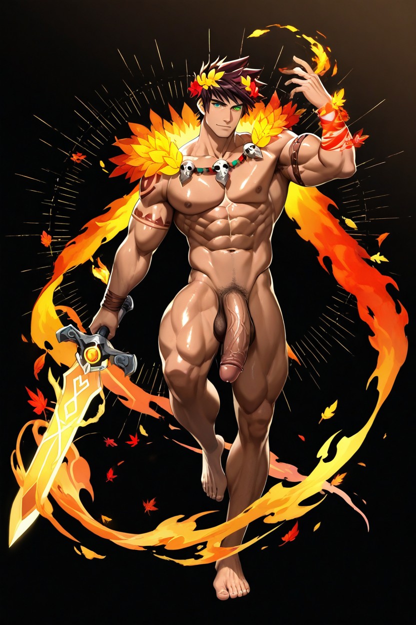 Raised Leg Floating Pose, Highly Detailed, Strong Lines AI Gay Porn
