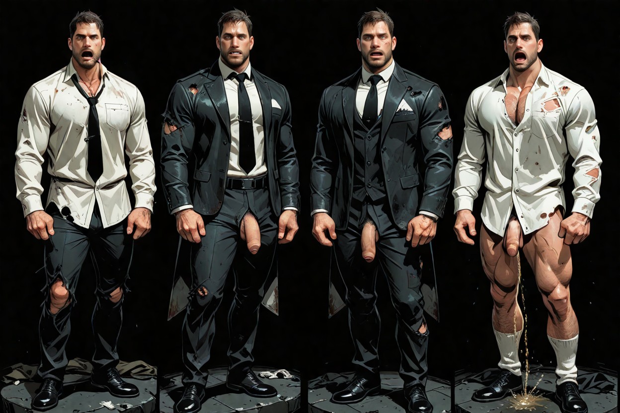 Multiple Views, Shirtless, Clothes Torn Appart AI Gay Porn